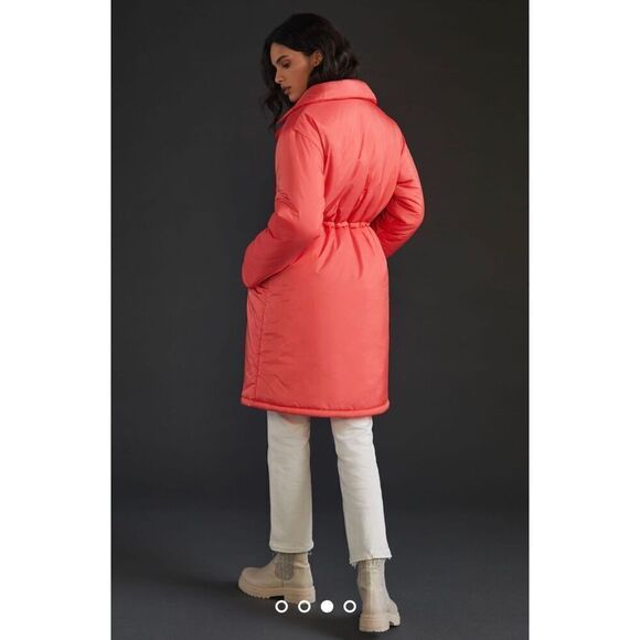 New Anthropologie x Maeve Cinched Puffer Coat Size M - Picture 4 of 12